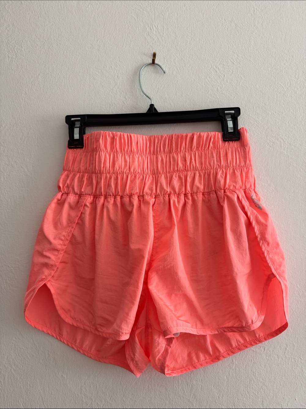 Free People Women's High-Waist Coral Pink shorts